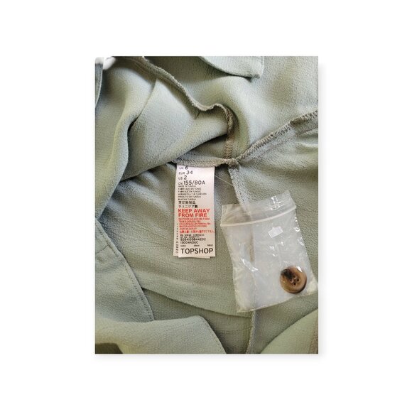 Topshop Sage Tie-Sleeve Viscose Blouse NWT Size 2 - Picture 8 of 10